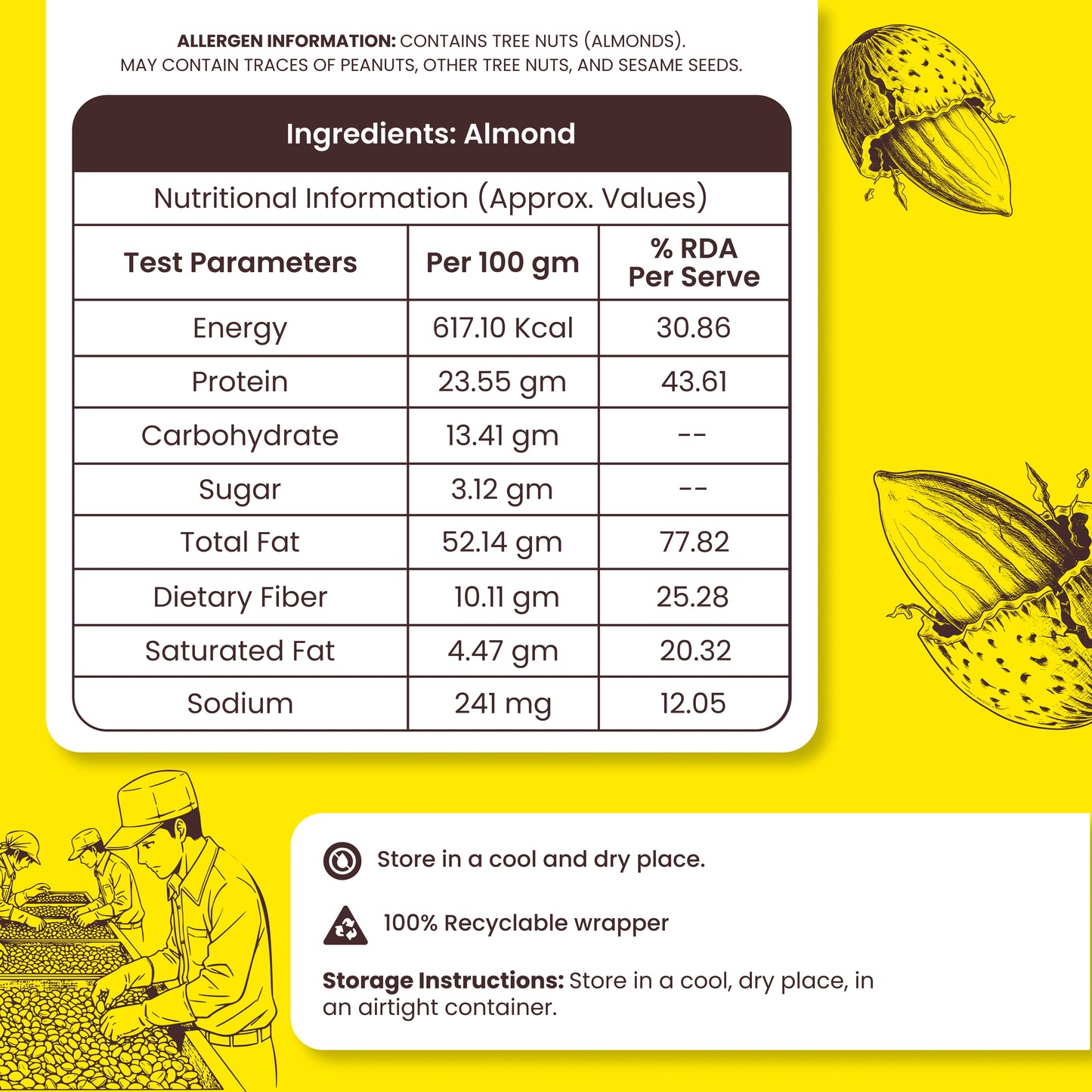 AURIK Almond /Badam (250 gm)