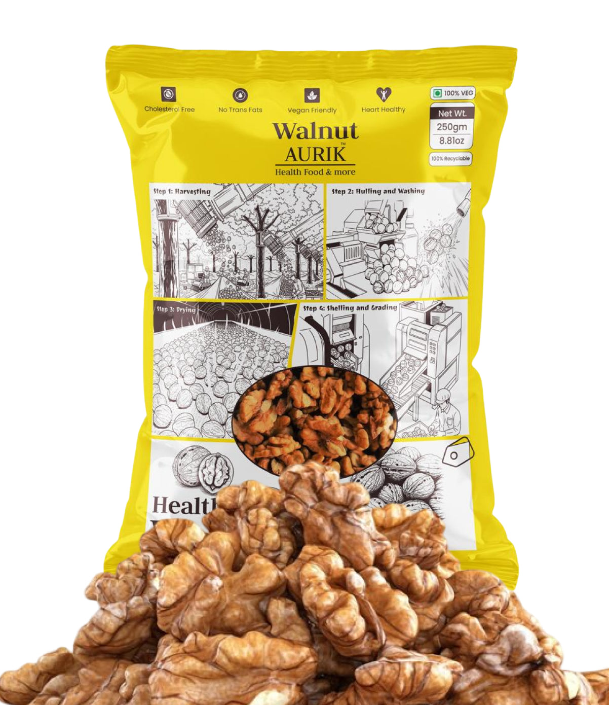 AURIK Walnuts /Akhrote (250 GM)